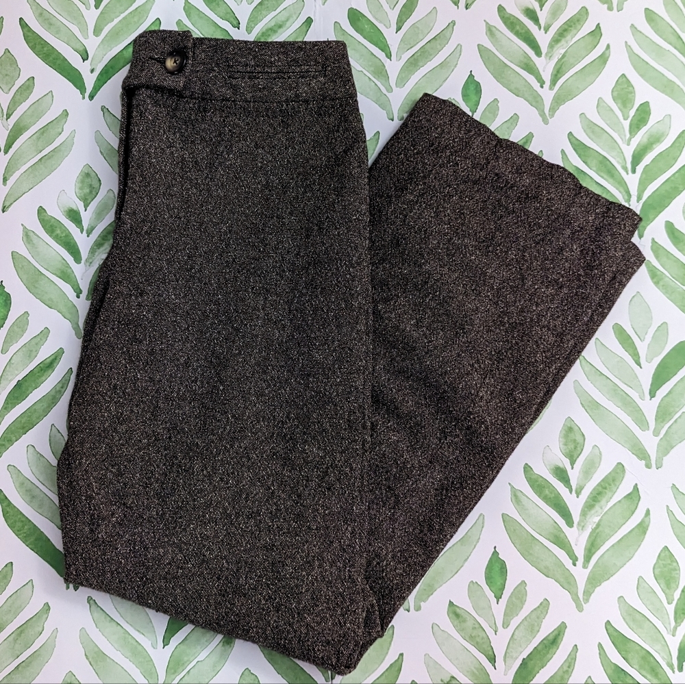 Loft Vintage Professor Style Wool Tweed Wide Leg Dress Pants